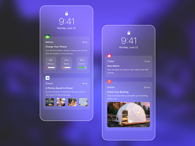 Glassmorphism Notifications 2021 2021 trend adobe xd app app design daily ui dailyui free free resource free template glassmorphism minimal neumorphism ui notification notification center notifications redesign ui uidaily xd