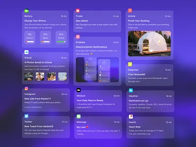 Glassmorphism Notifications 2021 2021 trend adobe xd app app design clean dailyui free free resource free template glassmorphism minimal neumorphic design neumorphism notification notification center notifications prototype redesign uidaily