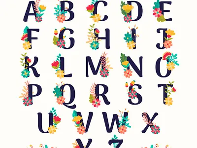Flowering Alphabets alphabet designing alphabet designing design illustration art