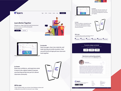 C-Learn Landing Page app branding design home homepage design illustration landingpage sliders ui ui design uiux ux