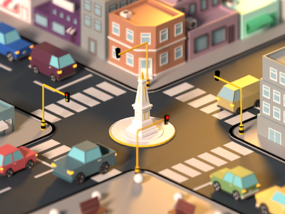 Yogyakarta's icon lowpoly blender city landmark lowpoly lowpoly3d