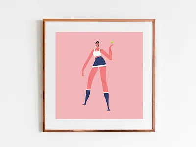 Sheela 2021 calm clean feminism girl peach pink tennis white women women empowerment