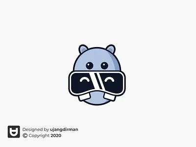 Hippo Virtual Reality animal branding design game hippo logo logo design modern vr