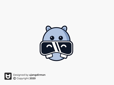Hippo Virtual Reality animal branding design game hippo logo logo design modern vr
