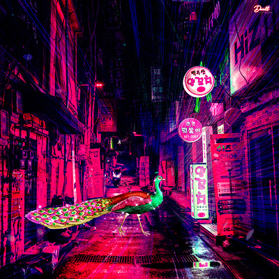 CITYPOP_ NIGHT OF SEOUL citypop cyberfunk digitalart futurism illustration lofi retro synthwave vaporwave