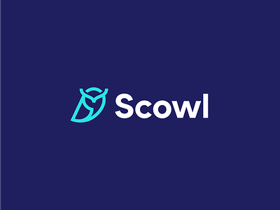 Scowl bird branding chat chat bubble clever education logo owl quote school smart talk university