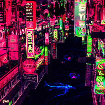 CITYPOP_NIGHT OF SEOUL aesthetic citypop cyberfunk digitalart futurism illustration lofi retro synthwave vaporwave