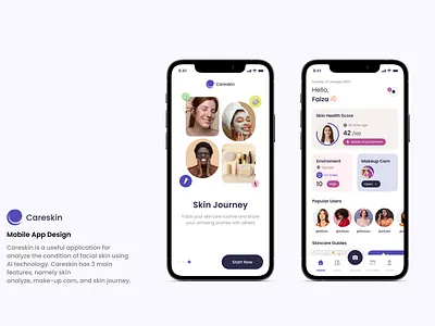 CareSkin - Beauty Care Mobile App beautyapp design designuiux graphic design mobile mobileapp studycase ui uidesigner
