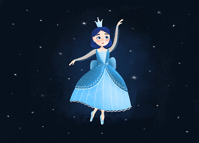 Winter princess animation art charecter children illustration design flat illustration illustrator portrait