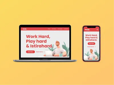 Kerjo - Hero Section Exploration 3d illustrations cta ecommerce elegant exploration explore hero section poppins ui uidesign webdesign