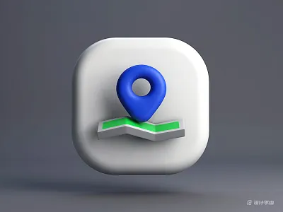 Map icon 3d app app icon bigsur c4d icon logo map
