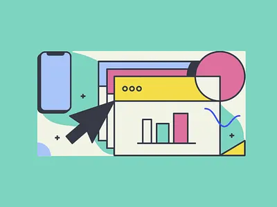 Working process animation cursor illustration motion motion graphics notification phone tab tabs work working process