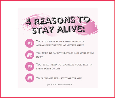 4 Reasons To Stay Alive design flat illustration illustrator typography vector