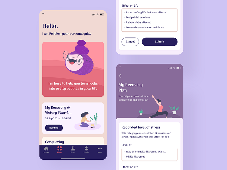 Pebbles app by Aufait UX on Dribbble