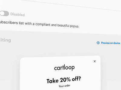 Popup Maker @cartloop animation animation 2d application gif logo minimal mobile motion popup popup design ui uidesign uiux