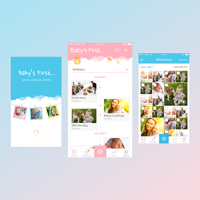 Baby's First, Mobile App Timeline ui ux