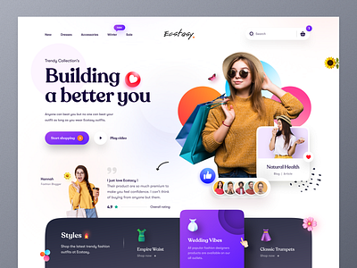 Clothing Store Web UI christmas cloth ecommerce fashion fashiondesigner homepage landing page marketing mockup online shopping shopping style typography ui ux wear web design website winter women fashion