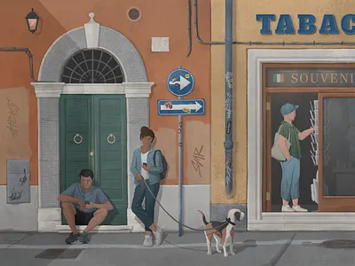 Rome Street architecture illustraion illustration art illustrator rome streeet