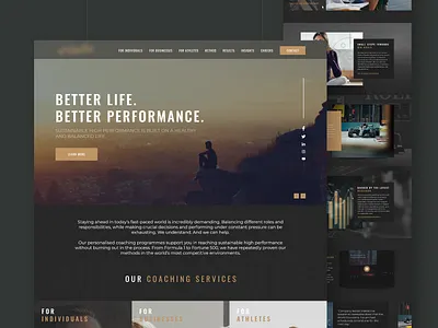 Coaching Company Landing Page design dribbble langing page quecko ui webdesign website website design