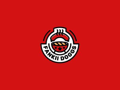 Fankii doggs emblem food grill logo logotype restaurant sausage
