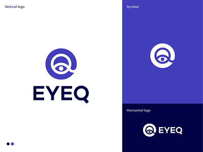 EyeQ logo design app icon branding clean design eye flat iq logo logodesign logodesigner mark minimal modern purple q saas simple startup logo symbol tech