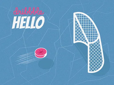 Hello dribbble! dribbbleinvite hello hellodribbble hockey hockey puck illustration illustrator invite vector
