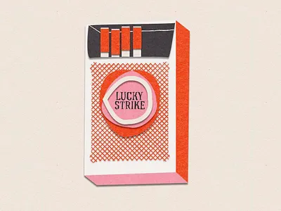 Lucky Strike Cigarettes beth mathews cigarettes cigs don draper lucky strike mad men madmen pack of cigarettes paper paper illustration retro smoking vintage vintage design vintage drawing wes anderson