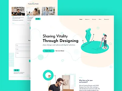 Agency Landing Page branding design illustration logo typography ui ux vector web website