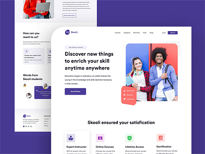 Skooli education website freebies branding design graphic design graphicdesign illustration illustrator ui ux web website