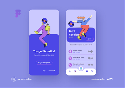 Music app design figma illustration mobile ui violet