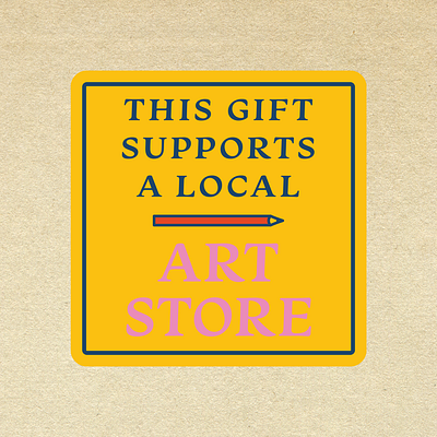 Art Store Gift Tag art art store gift holiday holiday gifts present shop local small business support