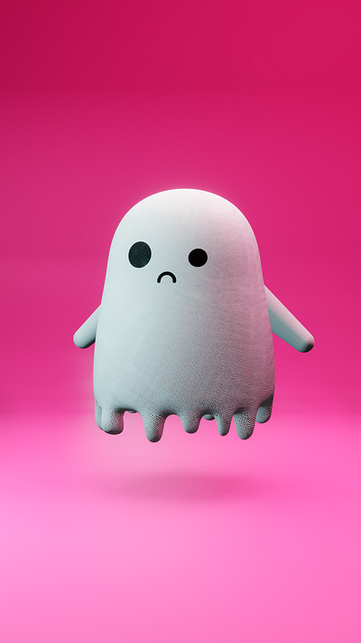 Sad Ghost 3d 3d art blender blender3d ghost modeling sad