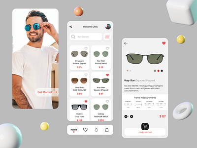 Glasses App 2d 3d abstract app app design minimal mobile app mobile ui modern design new design typogaphy ui ui design ux