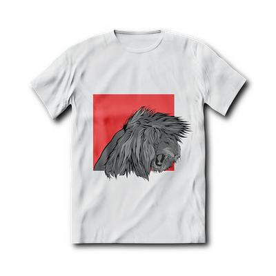 white t-shirt lion head roar illustration bigcat cat illustration crown lion illustration art illustration design illustrator lion head lion logo t shirt t shirt design tshirtdesign