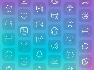 Swipin Iconography card clother color ecommerce fashion fintech glassmorphism icon design icon set iconography interface line icons mobile money payment shopping social stroke user wallet