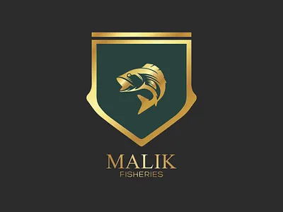 Fish Shop Logo background dark design fish fish logo fish shop fishing golden logo golden ratio logo graphics design illustration logo logo fish malik logo shadow shop logo ui ux vector