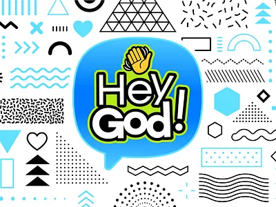 Hey God series logo bubble church colorful cute emoji illustration illustrator kidart logo logodesign pray prayer talk
