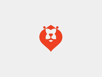 Happy Lion animal brand branding design heart logo logodesign logotype mark symbol