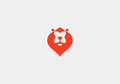 Happy Lion animal brand branding design heart logo logodesign logotype mark symbol