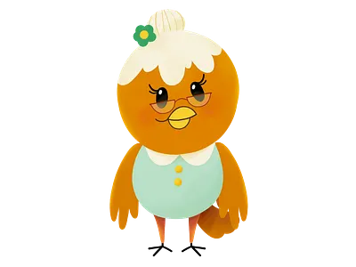 "Clara Cuckoo" Character Design for Animation animation bird church colorful cuckoo cute design grandma illustration illustrator kidart photoshop vintage