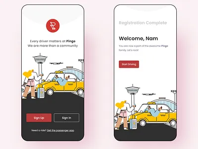 Pingo Driver adobe xd branding graphic design minimalist mobile ui product design ui design