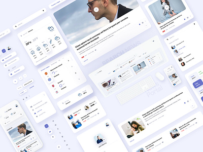 News portal UX & UI kit clean creative design interface landing page minimal mobile mobile app news news app newspaper portal searching ui uidesign ux uxdesign website