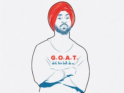 Diljit Dosanjh business illustration design digital art digital illustration drawing graphic design illustration minimalist pen and ink portrait sketch vector