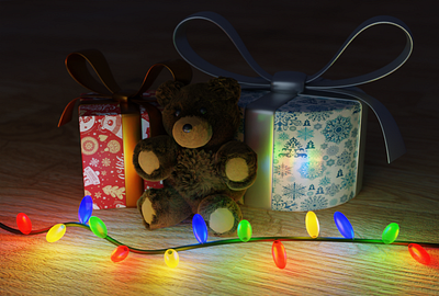 Teddy Bear 3d 3dmodel blender3d frostnout illustration newyear