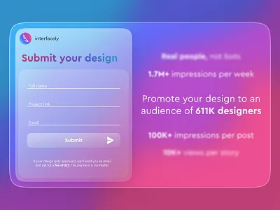 Interfacely | UIUX redesign adobe xd app design brandidentity dailyui glass glassmorphism landing page uidesign uiux ux website design