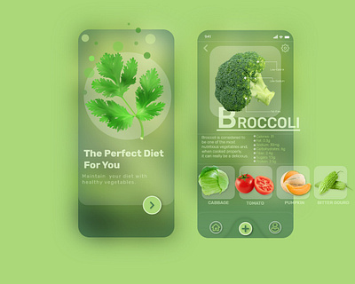 Grocery App glassmorphism illustration minimal ui ux