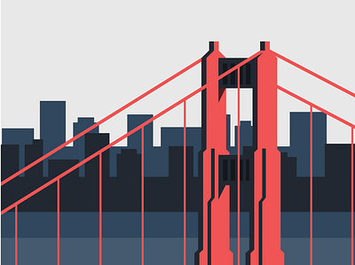 Golden Gate Bridge architecture branding design geometric golden gate bridge illustration minimal san francisco simple