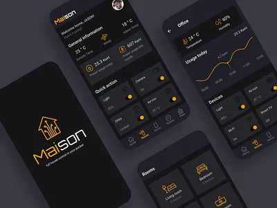 Smart Home App MAISON app concept dailyui dailyuidesign design home mobile smarthome ui ux