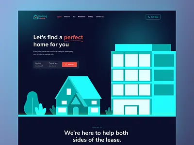 FindingHome - Property Finder Home Page Concept! agency building design house illustration property property management property website real estate real estate agency real estate ui realestate realtor residence ui design ux web design website website design