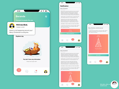 Notification-Opening Apps app art design graphic design illustration illustrator minimal typography ui